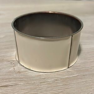 Off white/ cream and metal bangle